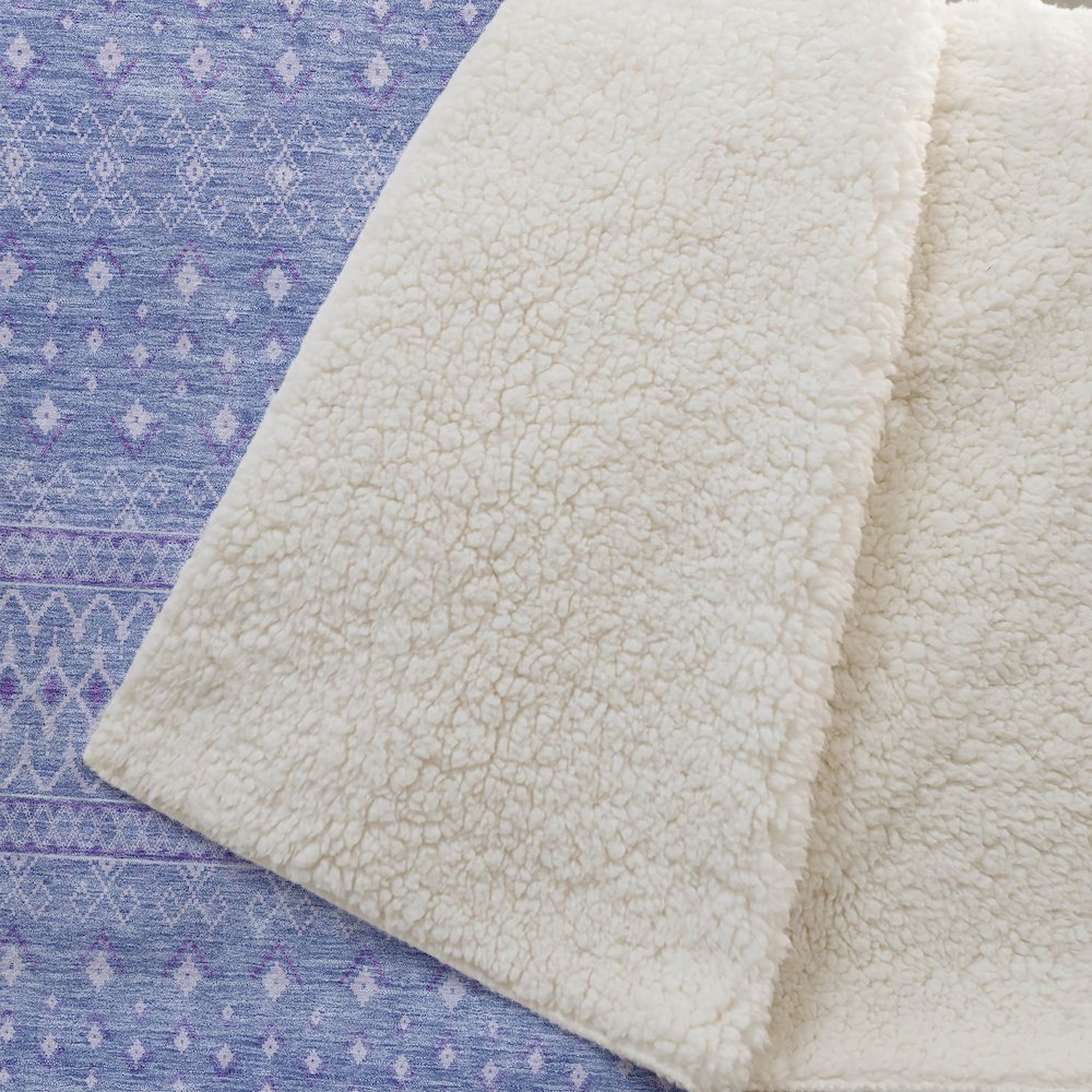 Premium Machine Washable ASB709 Sky 50" x 70" Sherpa Throw Blanket. Picture 2