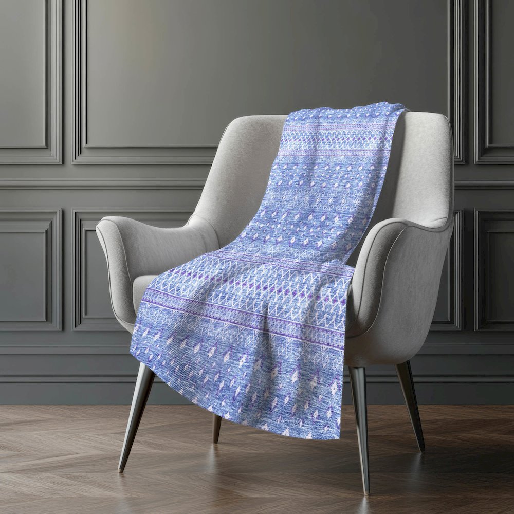Premium Machine Washable ASB709 Sky 50" x 70" Sherpa Throw Blanket. Picture 5
