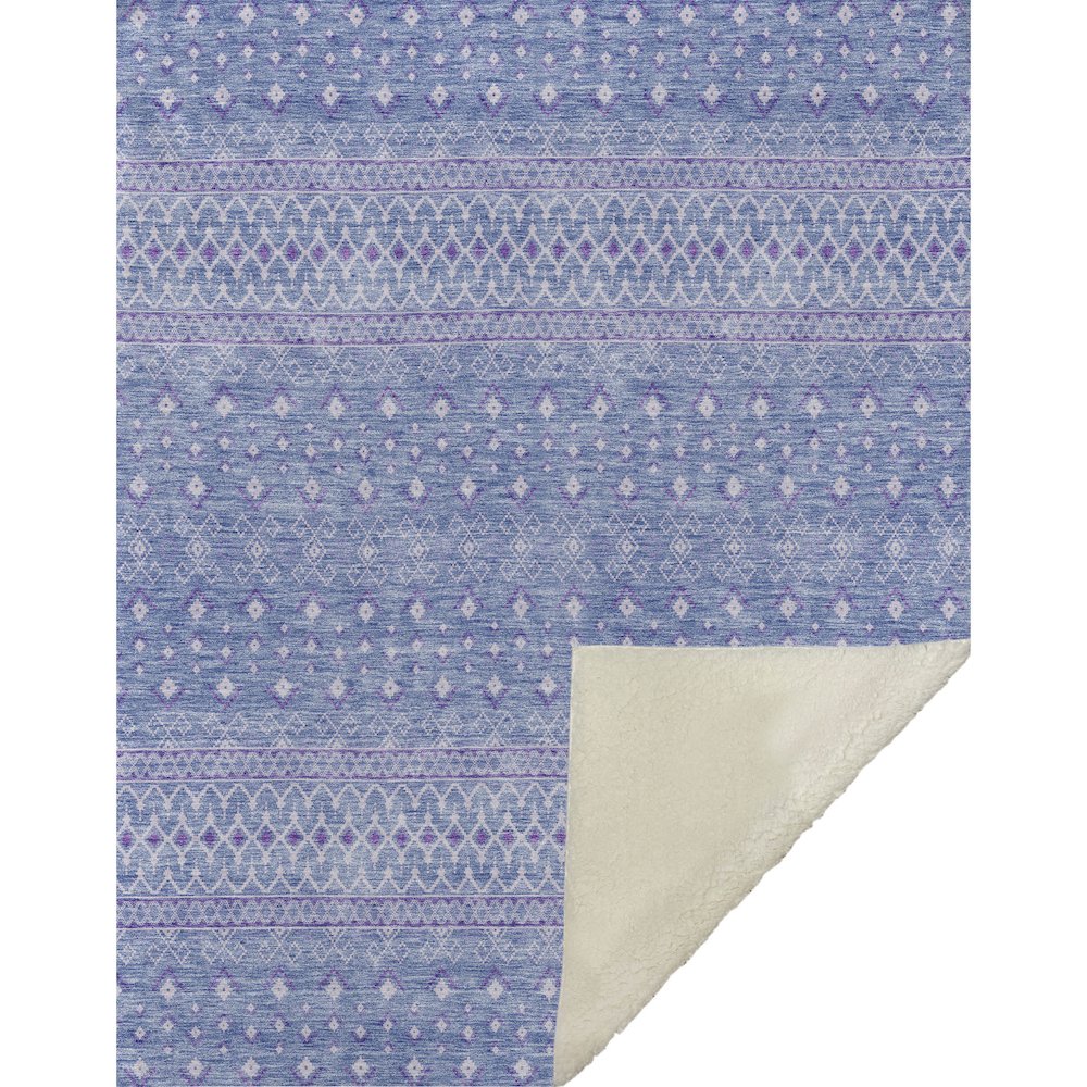 Premium Machine Washable ASB709 Sky 50" x 70" Sherpa Throw Blanket. Picture 1