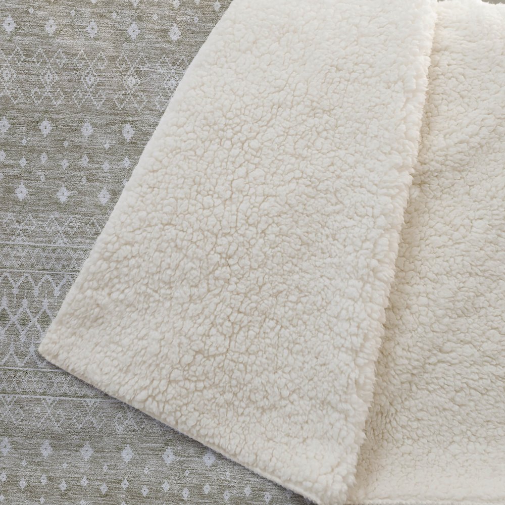 Premium Machine Washable ASB709 Taupe 50" x 70" Sherpa Throw Blanket. Picture 2