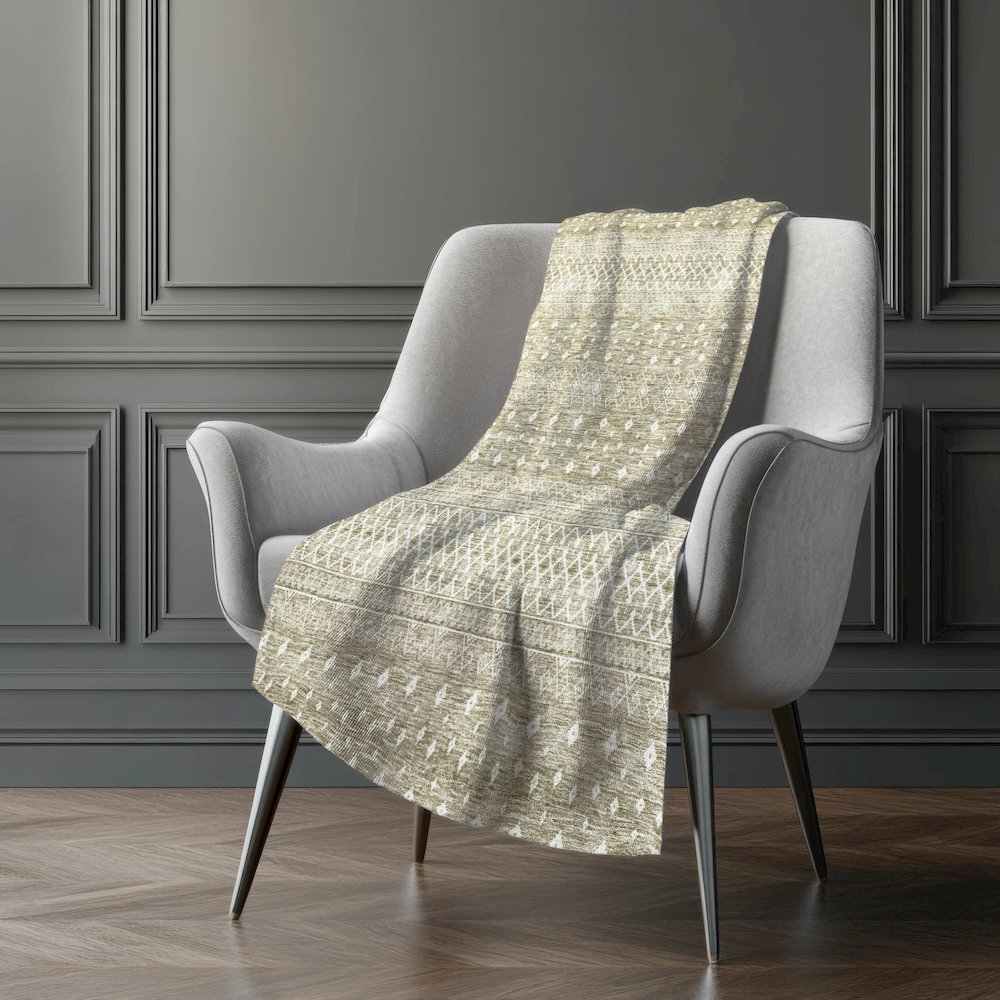 Premium Machine Washable ASB709 Taupe 50" x 70" Sherpa Throw Blanket. Picture 5