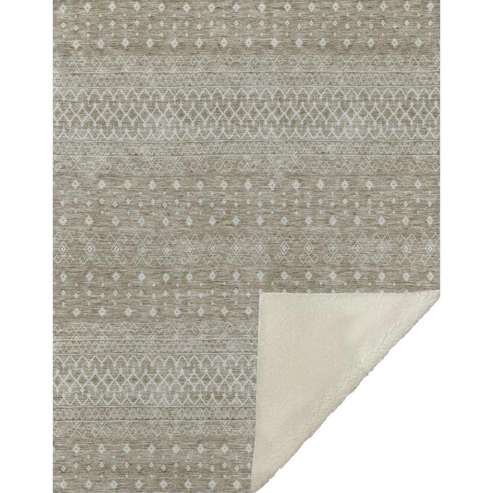 Premium Machine Washable ASB709 Taupe 50" x 70" Sherpa Throw Blanket. Picture 1