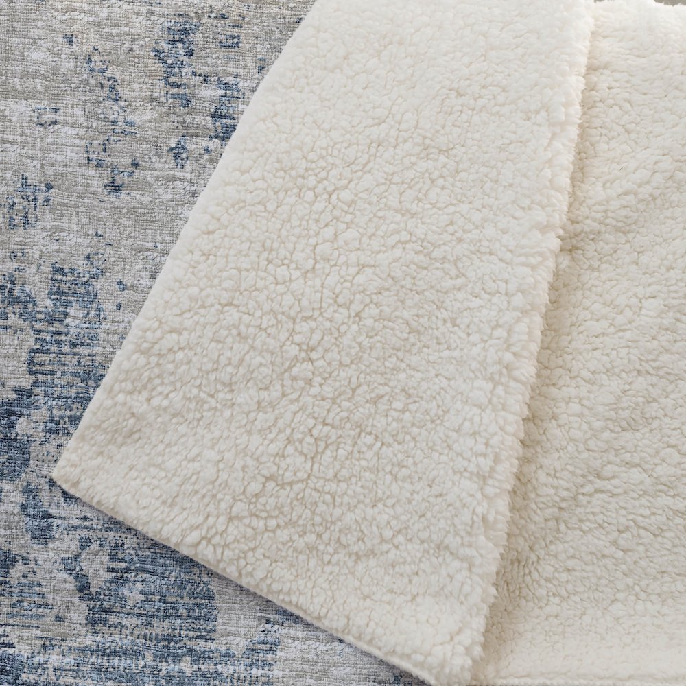 Premium Machine Washable ASB70 Blue 50" x 70" Sherpa Throw Blanket. Picture 2