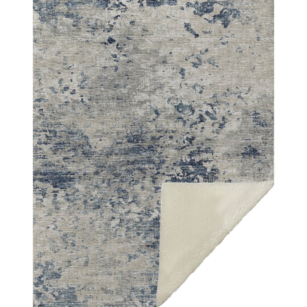 Premium Machine Washable ASB70 Blue 50" x 70" Sherpa Throw Blanket. Picture 1