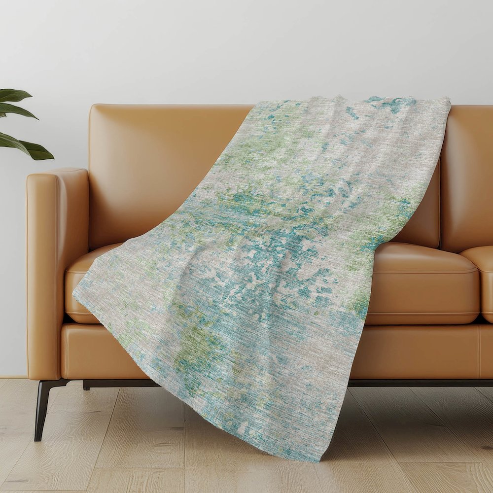 Premium Machine Washable ASB70 Green 50" x 70" Sherpa Throw Blanket. Picture 4