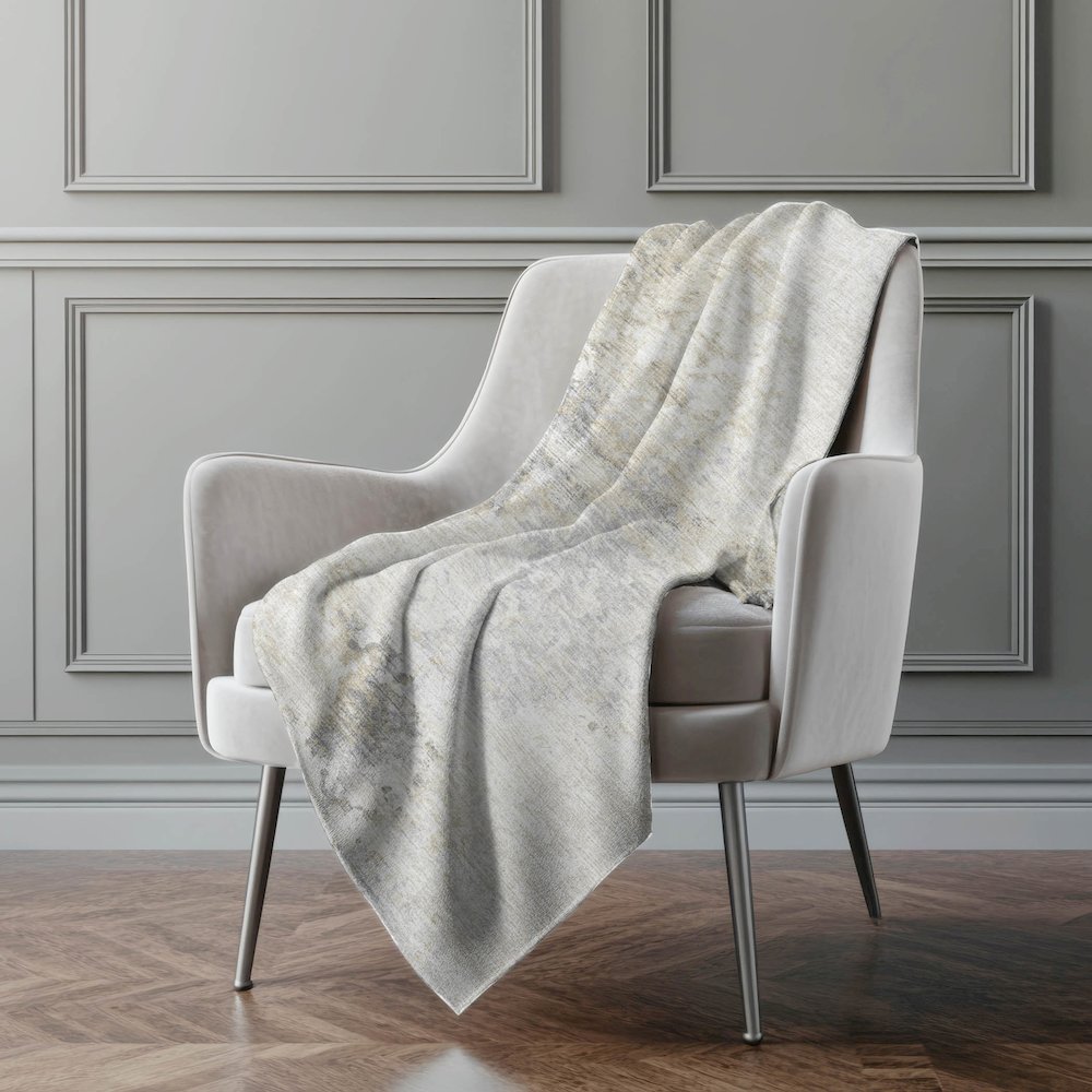 Premium Machine Washable ASB70 Ivory 50" x 70" Sherpa Throw Blanket. Picture 5