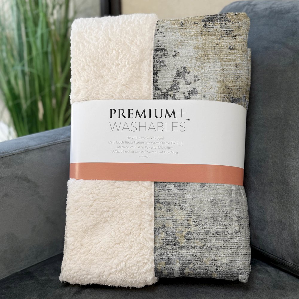 Premium Machine Washable ASB70 Moody 50" x 70" Sherpa Throw Blanket. Picture 3