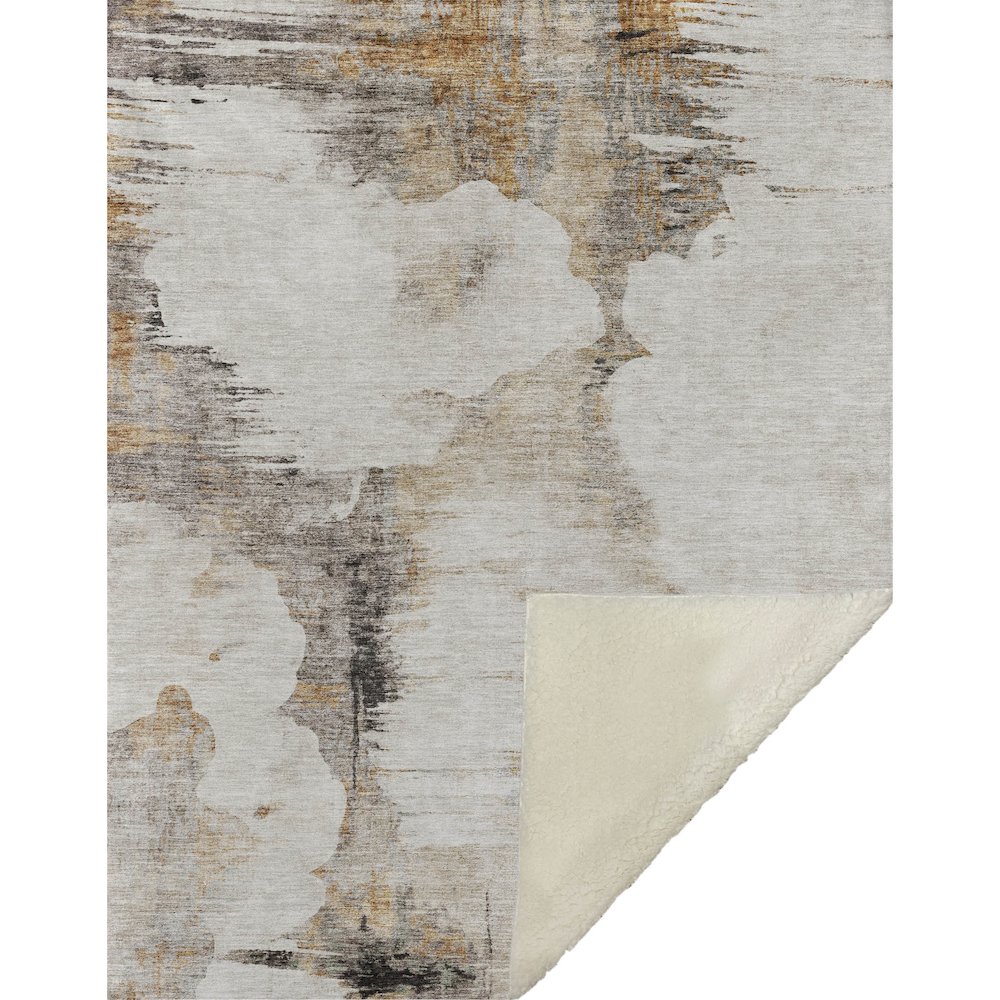 Premium Machine Washable ASB710 Beige 50" x 70" Sherpa Throw Blanket. Picture 1