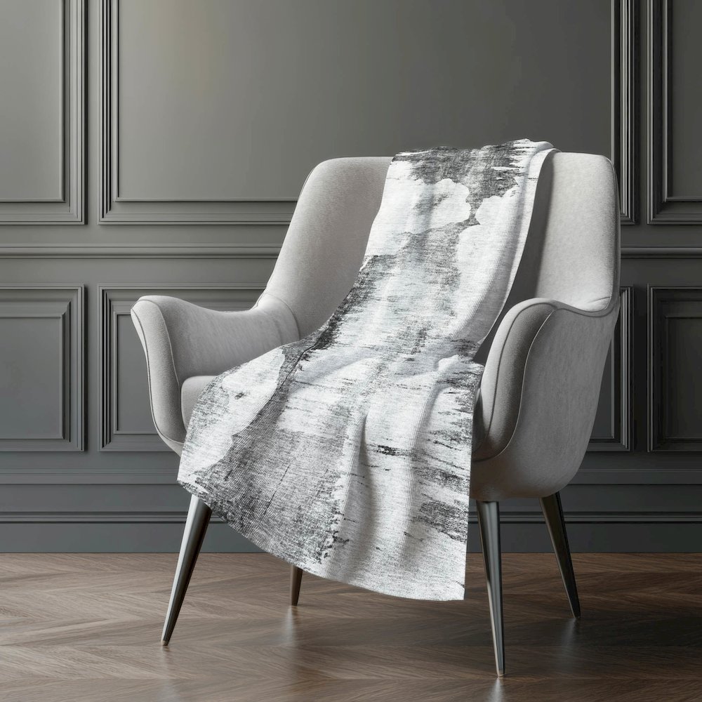 Premium Machine Washable ASB710 Gray 50" x 70" Sherpa Throw Blanket. Picture 5