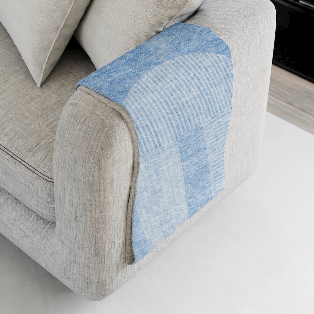 Premium Machine Washable ASB711 Blue 50" x 70" Sherpa Throw Blanket. Picture 4
