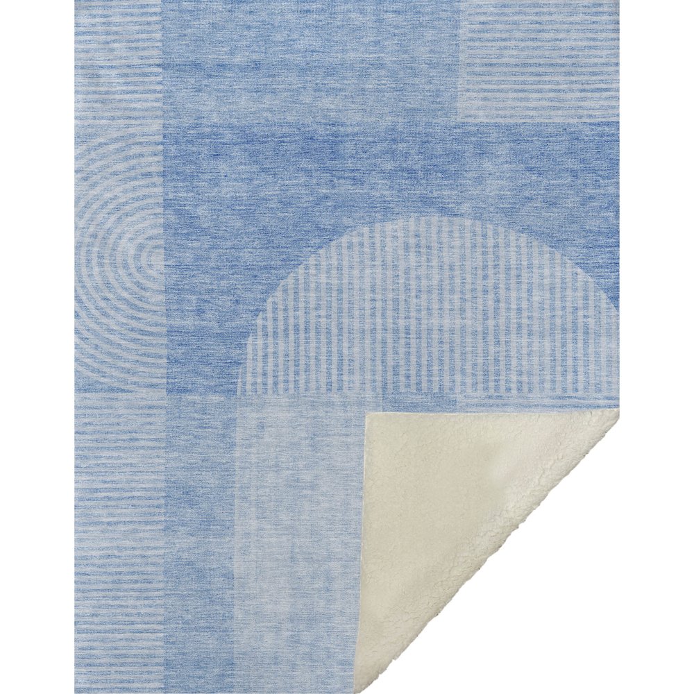 Premium Machine Washable ASB711 Blue 50" x 70" Sherpa Throw Blanket. Picture 1