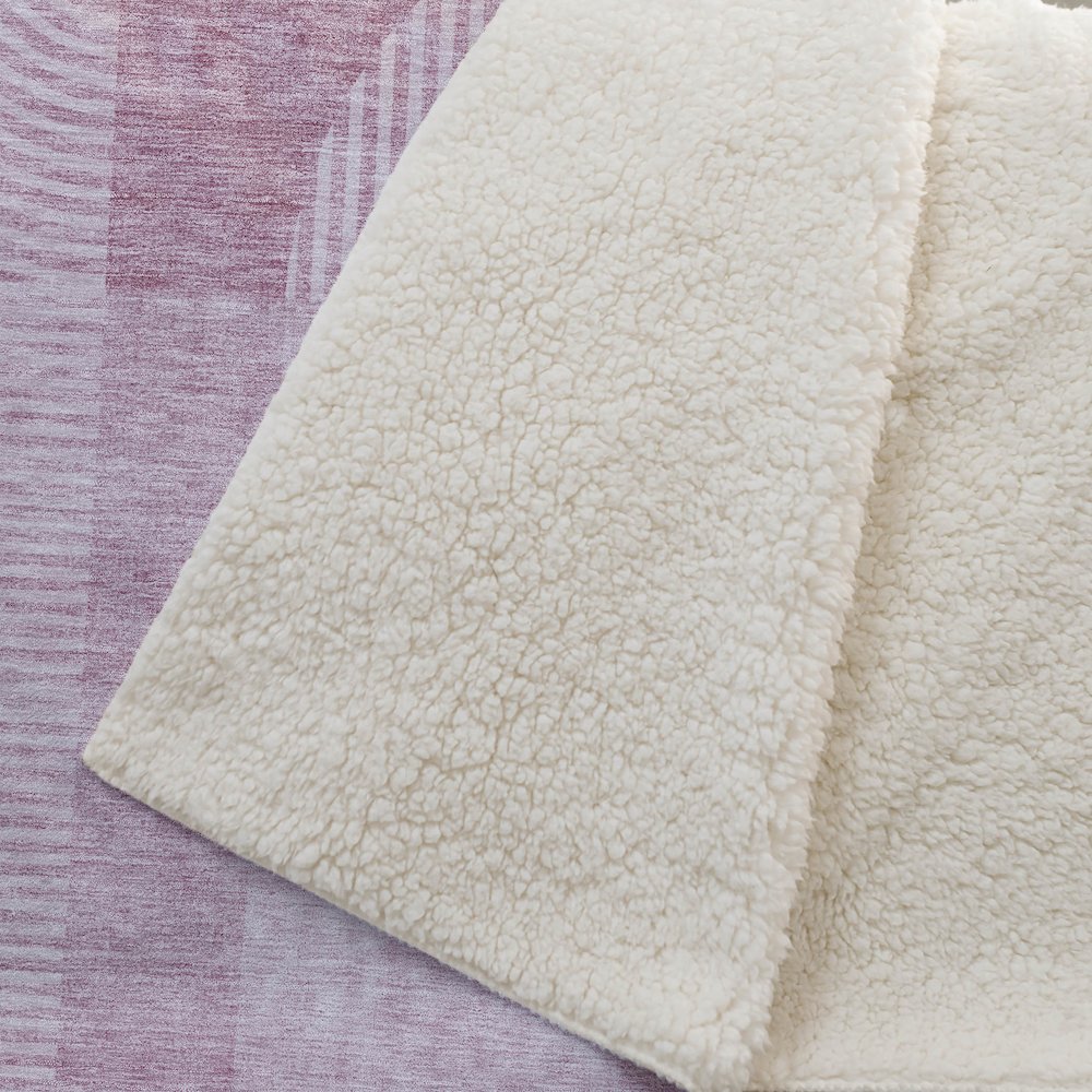 Premium Machine Washable ASB711 Blush 50" x 70" Sherpa Throw Blanket. Picture 2