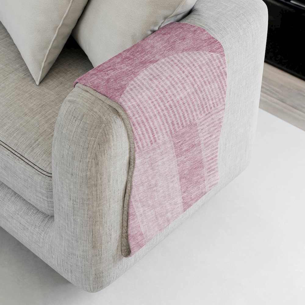 Premium Machine Washable ASB711 Blush 50" x 70" Sherpa Throw Blanket. Picture 4