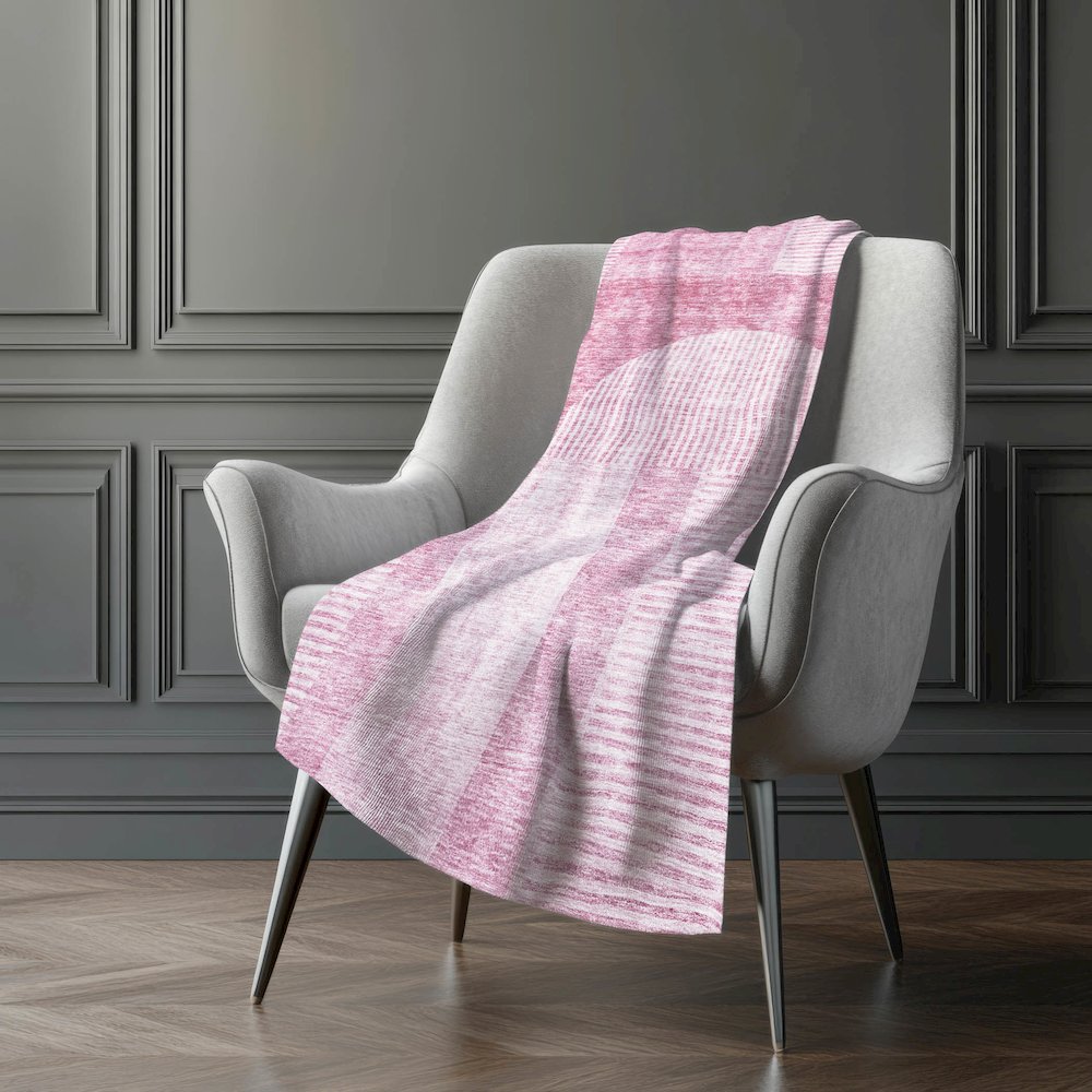 Premium Machine Washable ASB711 Blush 50" x 70" Sherpa Throw Blanket. Picture 5