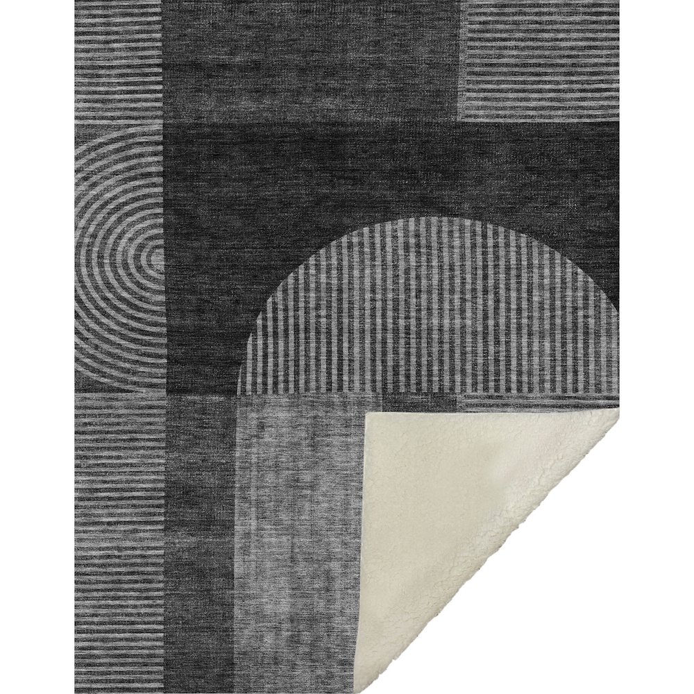 Premium Machine Washable ASB711 Charcoal 50" x 70" Sherpa Throw Blanket. Picture 1