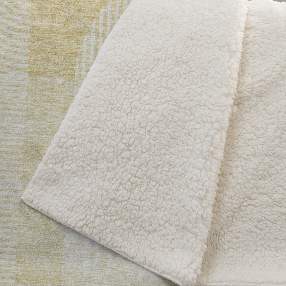 Premium Machine Washable ASB711 Gold 50" x 70" Sherpa Throw Blanket. Picture 2