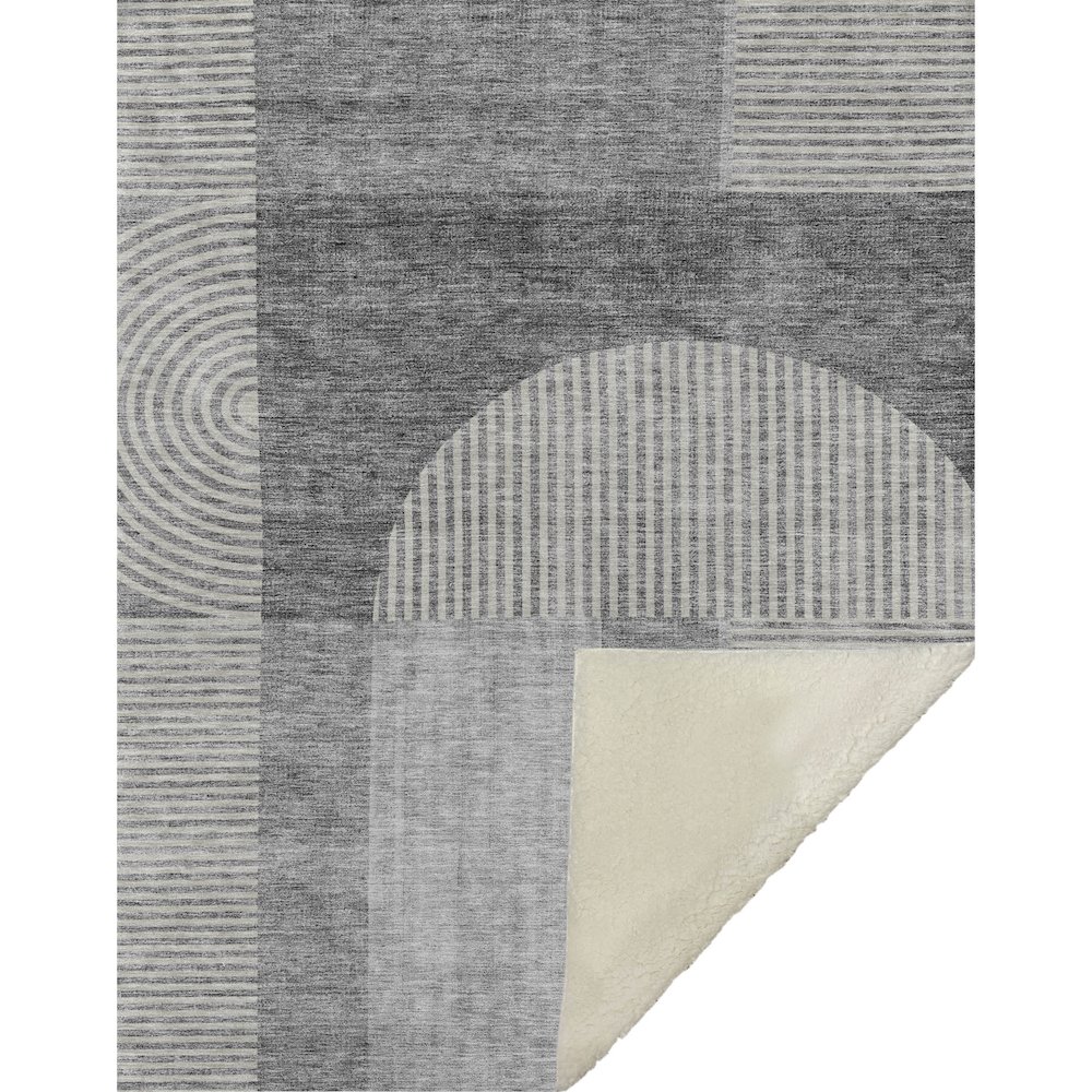 Premium Machine Washable ASB711 Gray 50" x 70" Sherpa Throw Blanket. Picture 1