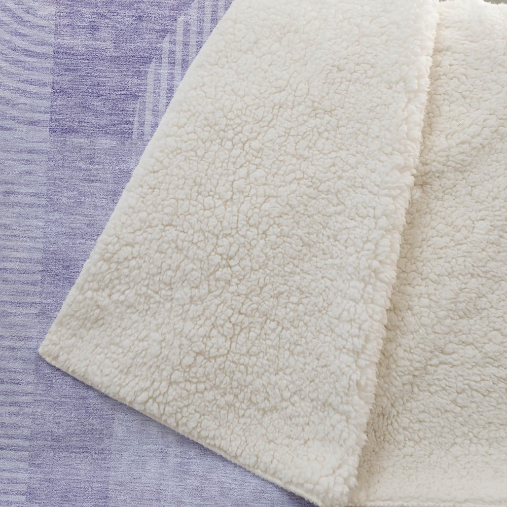 Premium Machine Washable ASB711 Lavender 50" x 70" Sherpa Throw Blanket. Picture 2
