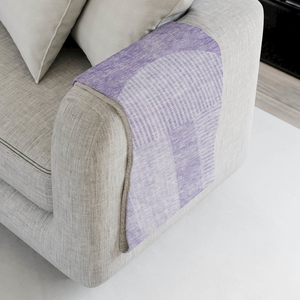 Premium Machine Washable ASB711 Lavender 50" x 70" Sherpa Throw Blanket. Picture 4