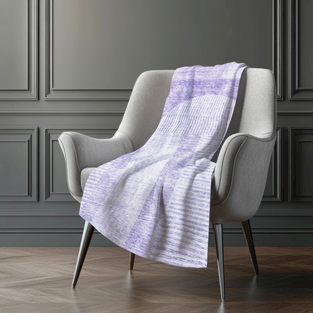 Premium Machine Washable ASB711 Lavender 50" x 70" Sherpa Throw Blanket. Picture 5