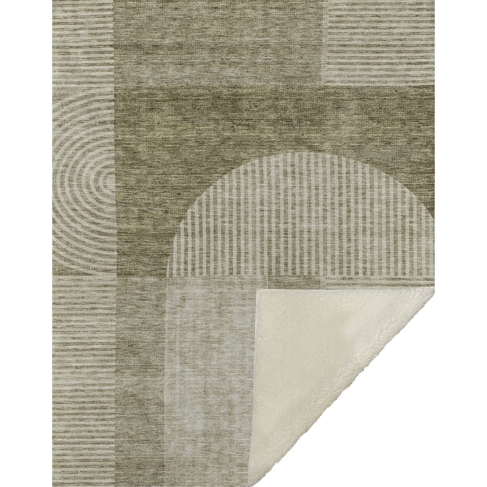 Premium Machine Washable ASB711 Taupe 50" x 70" Sherpa Throw Blanket. Picture 1