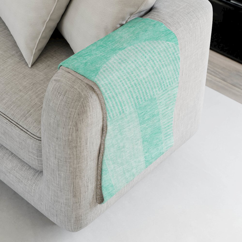 Premium Machine Washable ASB711 Teal 50" x 70" Sherpa Throw Blanket. Picture 4