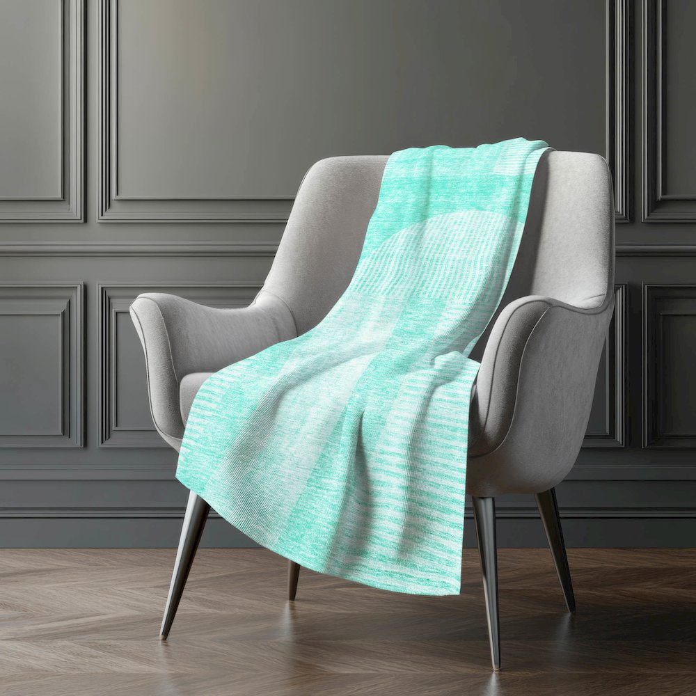 Premium Machine Washable ASB711 Teal 50" x 70" Sherpa Throw Blanket. Picture 5
