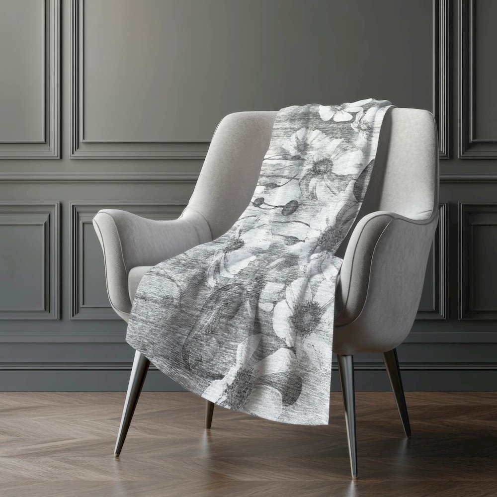 Premium Machine Washable ASB712 Gray 50" x 70" Sherpa Throw Blanket. Picture 5