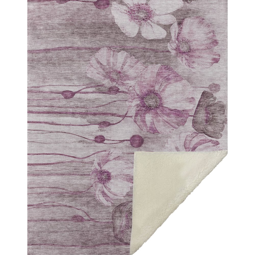 Premium Machine Washable ASB712 Plum 50" x 70" Sherpa Throw Blanket. Picture 1