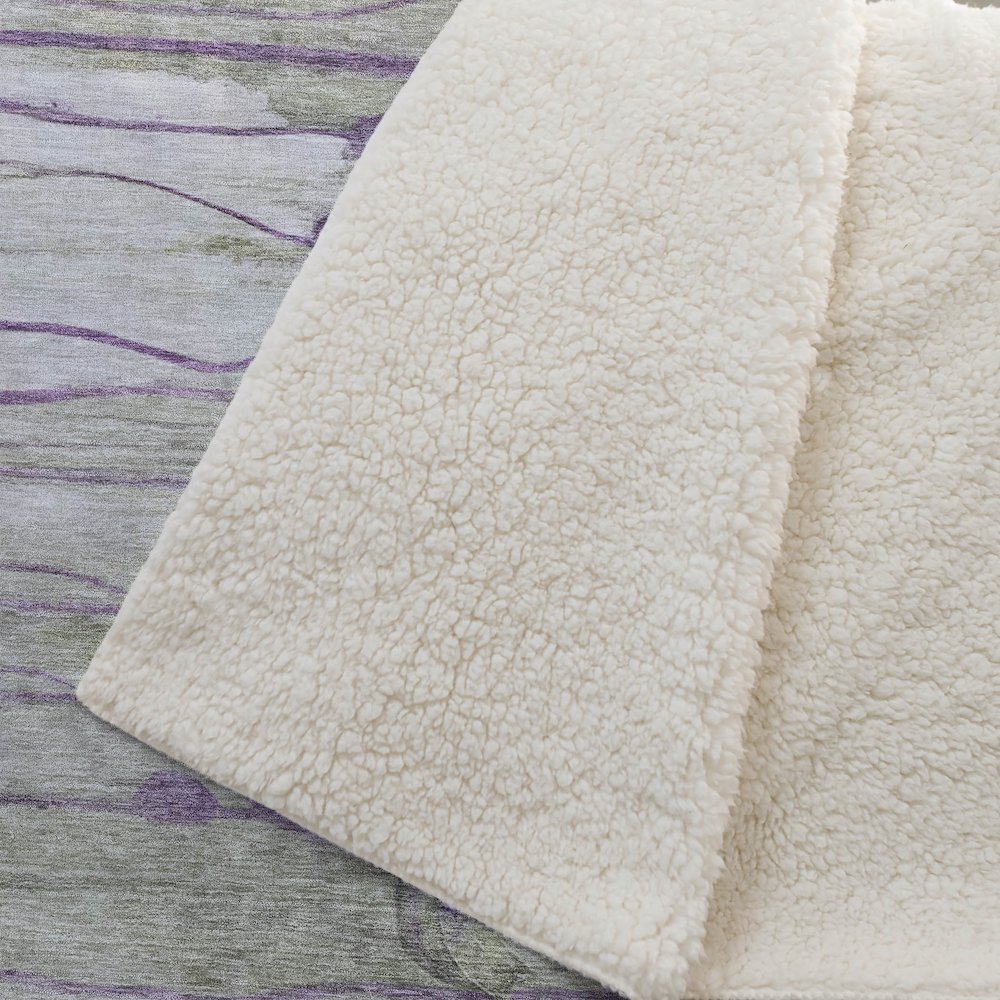 Premium Machine Washable ASB712 Purple 50" x 70" Sherpa Throw Blanket. Picture 2