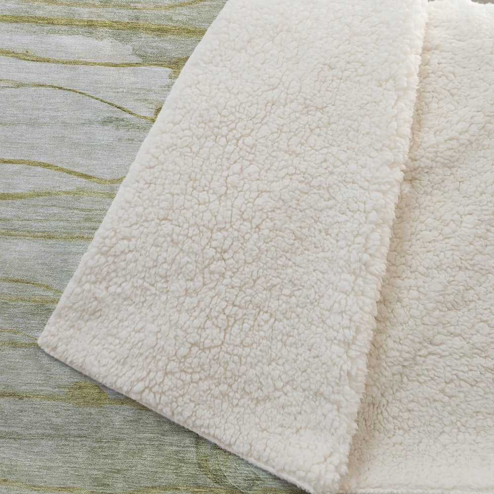 Premium Machine Washable ASB712 Sage 50" x 70" Sherpa Throw Blanket. Picture 2
