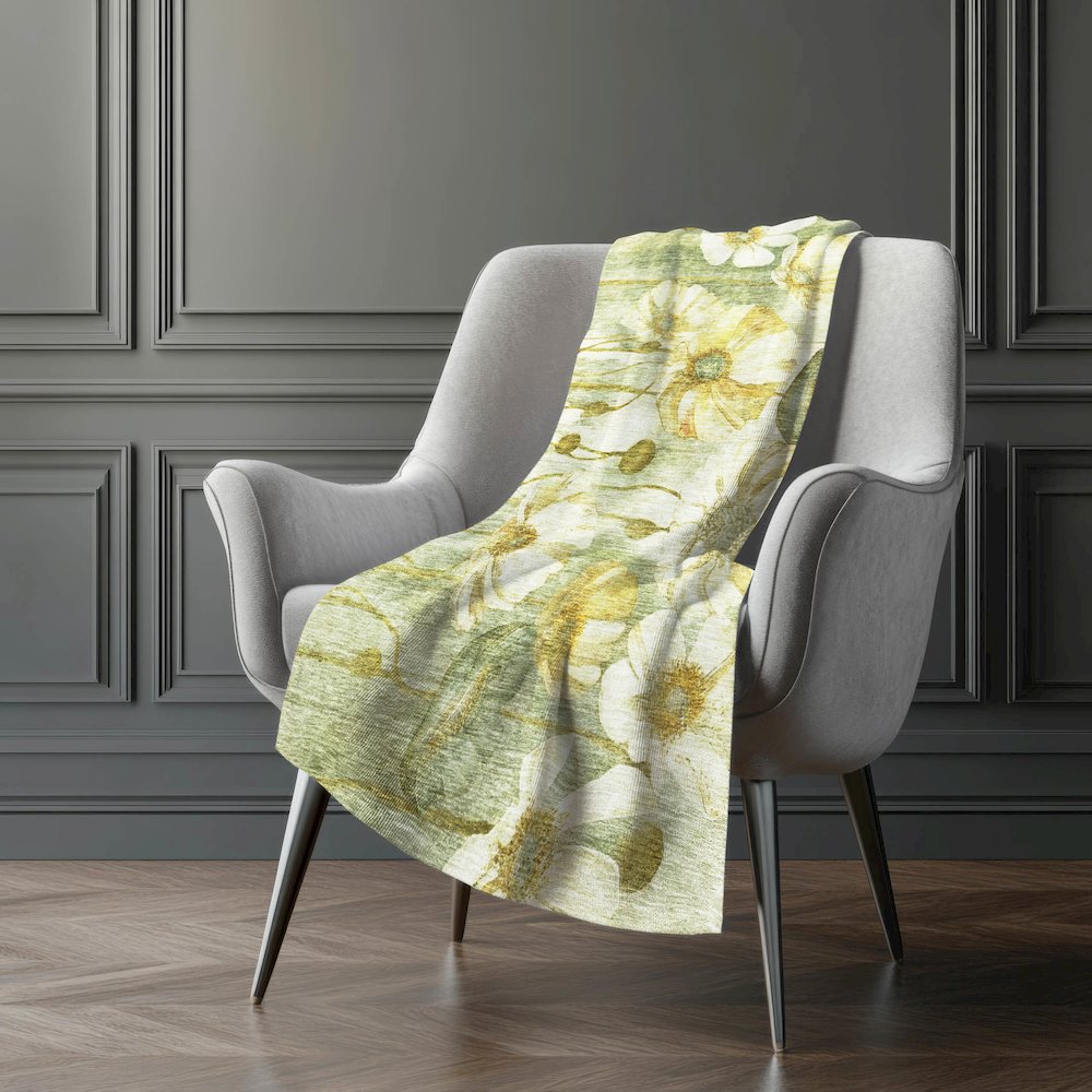 Premium Machine Washable ASB712 Sage 50" x 70" Sherpa Throw Blanket. Picture 5