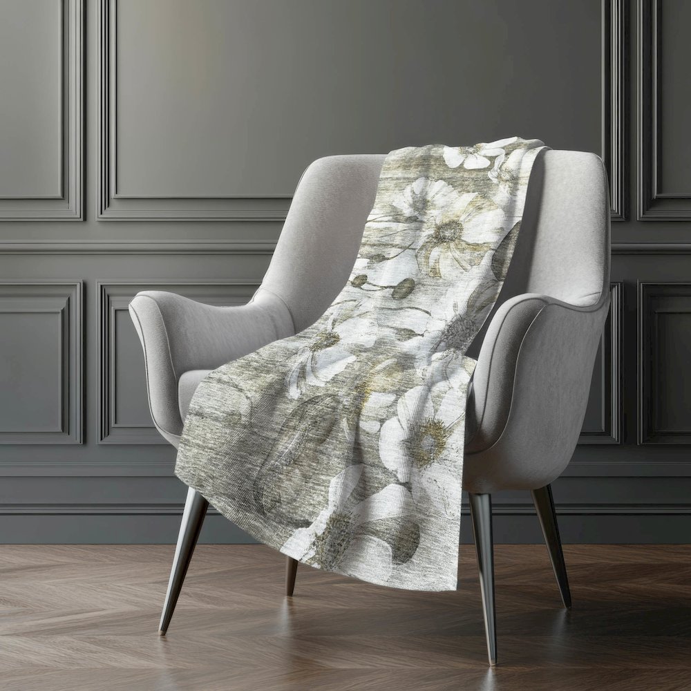 Premium Machine Washable ASB712 Taupe 50" x 70" Sherpa Throw Blanket. Picture 5
