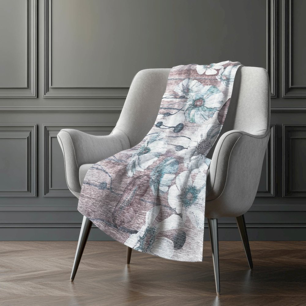 Premium Machine Washable ASB712 Teal 50" x 70" Sherpa Throw Blanket. Picture 5