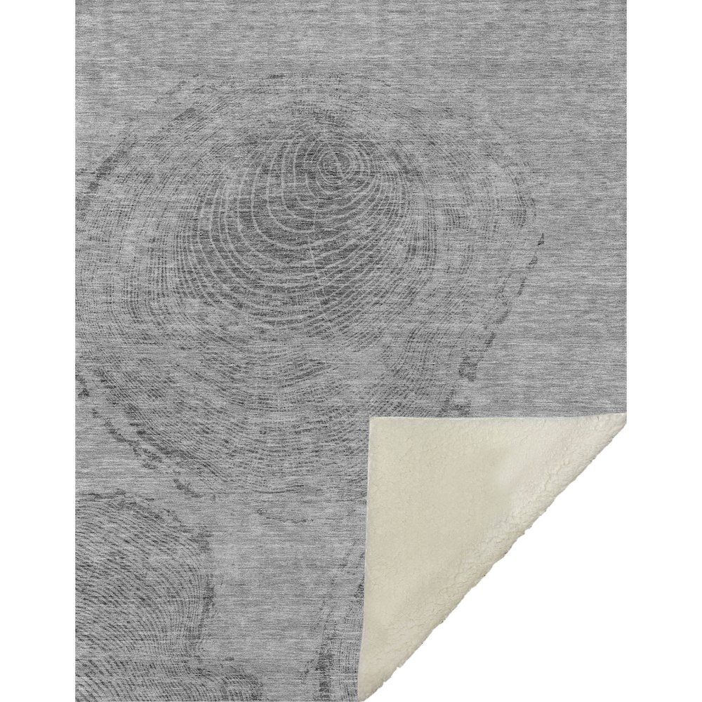 Premium Machine Washable ASB713 Gray 50" x 70" Sherpa Throw Blanket. Picture 1