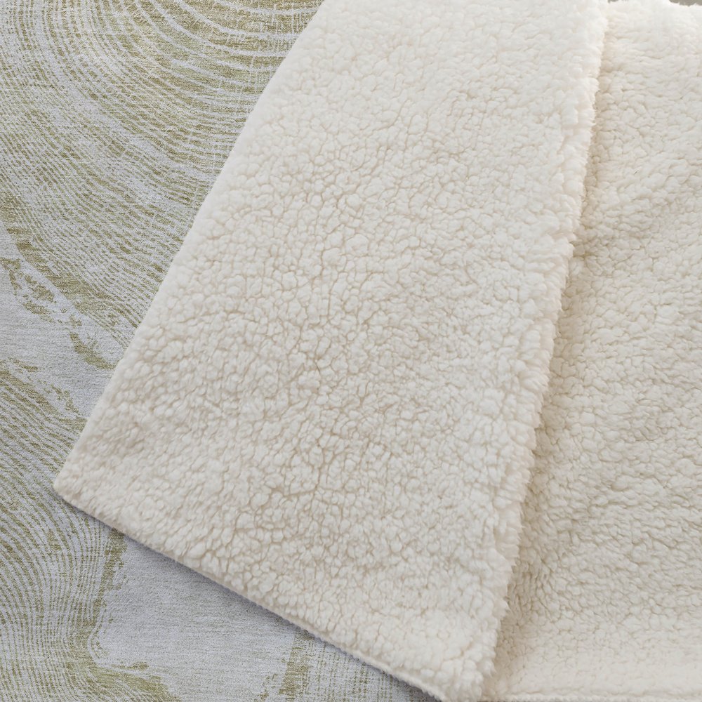 Premium Machine Washable ASB713 Khaki 50" x 70" Sherpa Throw Blanket. Picture 2