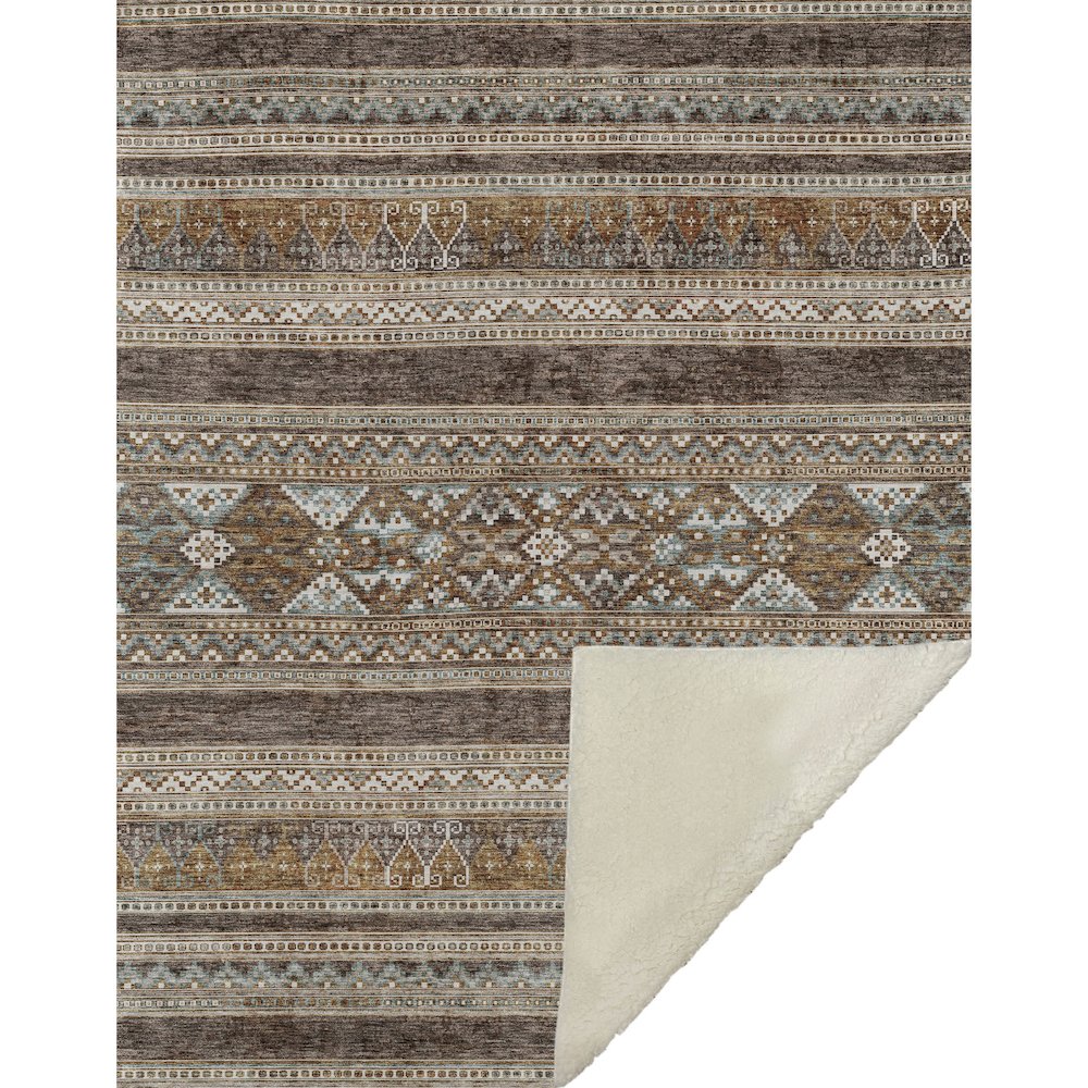 Premium Machine Washable ASB714 Chocolate 50" x 70" Sherpa Throw Blanket. Picture 1