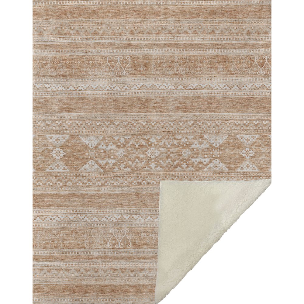 Premium Machine Washable ASB714 Copper 50" x 70" Sherpa Throw Blanket. Picture 1