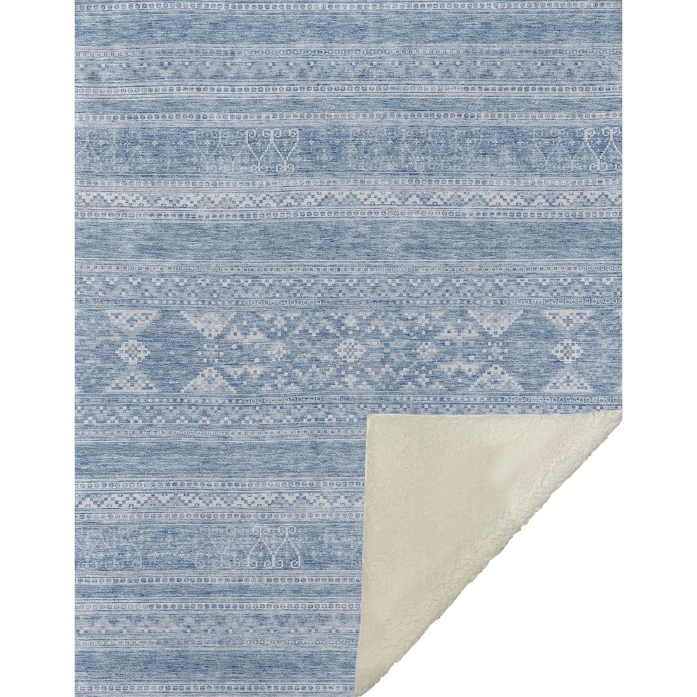 Premium Machine Washable ASB714 Sky 50" x 70" Sherpa Throw Blanket. Picture 1