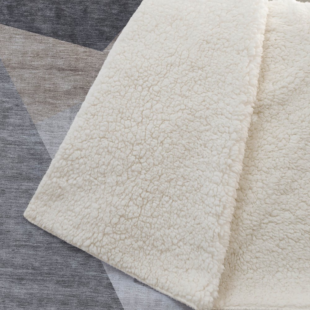 Premium Machine Washable ASB715 Taupe 50" x 70" Sherpa Throw Blanket. Picture 2