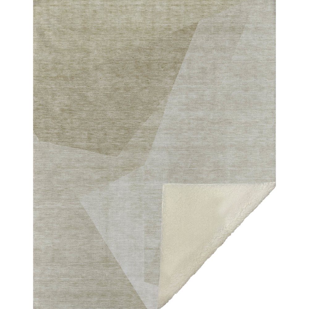 Premium Machine Washable ASB716 Beige 50" x 70" Sherpa Throw Blanket. Picture 1