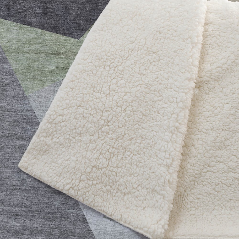 Premium Machine Washable ASB716 Sage 50" x 70" Sherpa Throw Blanket. Picture 2