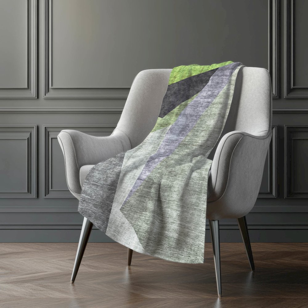 Premium Machine Washable ASB716 Sage 50" x 70" Sherpa Throw Blanket. Picture 5