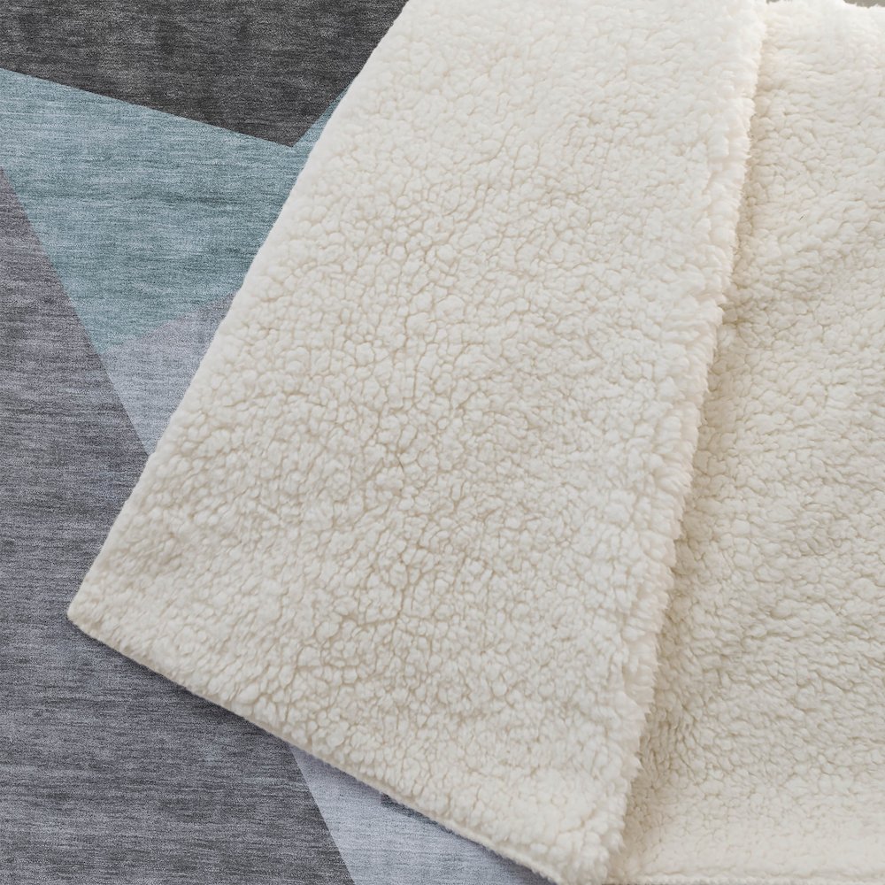 Premium Machine Washable ASB716 Teal 50" x 70" Sherpa Throw Blanket. Picture 2