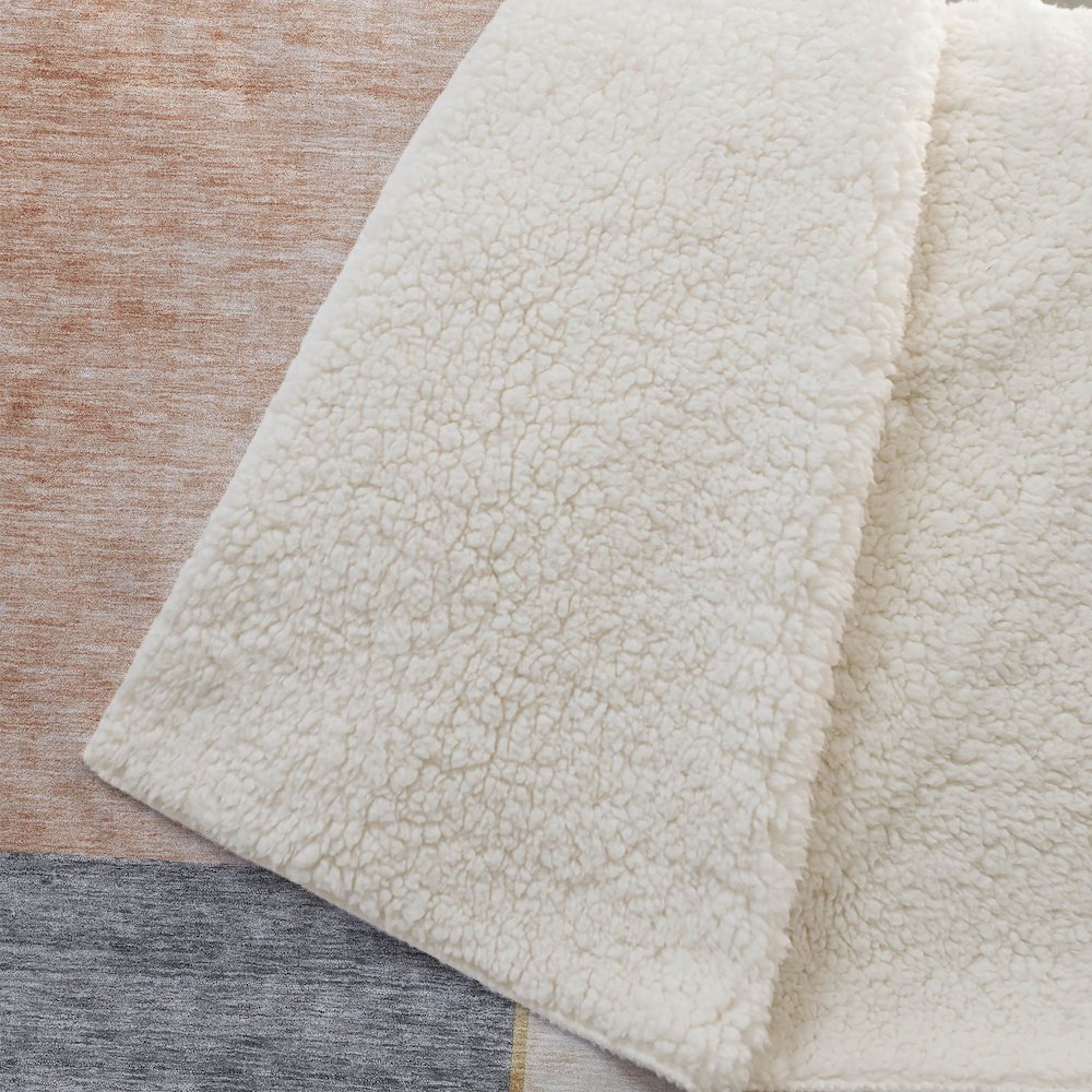 Premium Machine Washable ASB717 Coral 50" x 70" Sherpa Throw Blanket. Picture 2