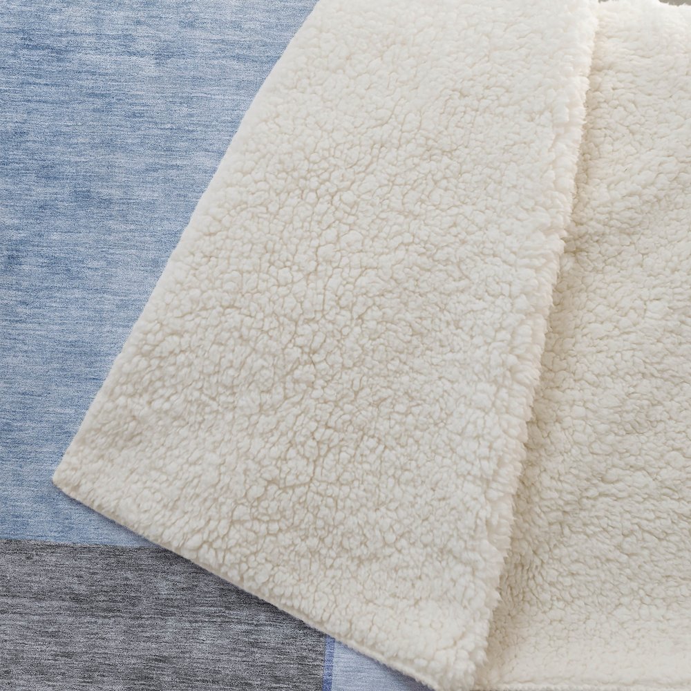 Premium Machine Washable ASB717 Sky 50" x 70" Sherpa Throw Blanket. Picture 2
