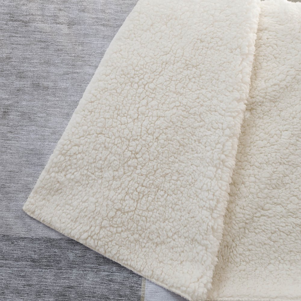 Premium Machine Washable ASB717 Taupe 50" x 70" Sherpa Throw Blanket. Picture 2