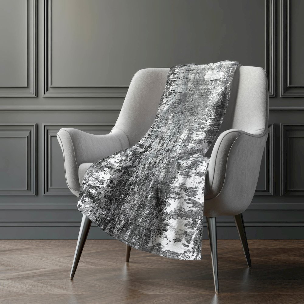 Premium Machine Washable ASB718 Gray 50" x 70" Sherpa Throw Blanket. Picture 5
