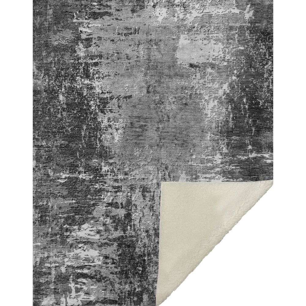 Premium Machine Washable ASB718 Gray 50" x 70" Sherpa Throw Blanket. Picture 1