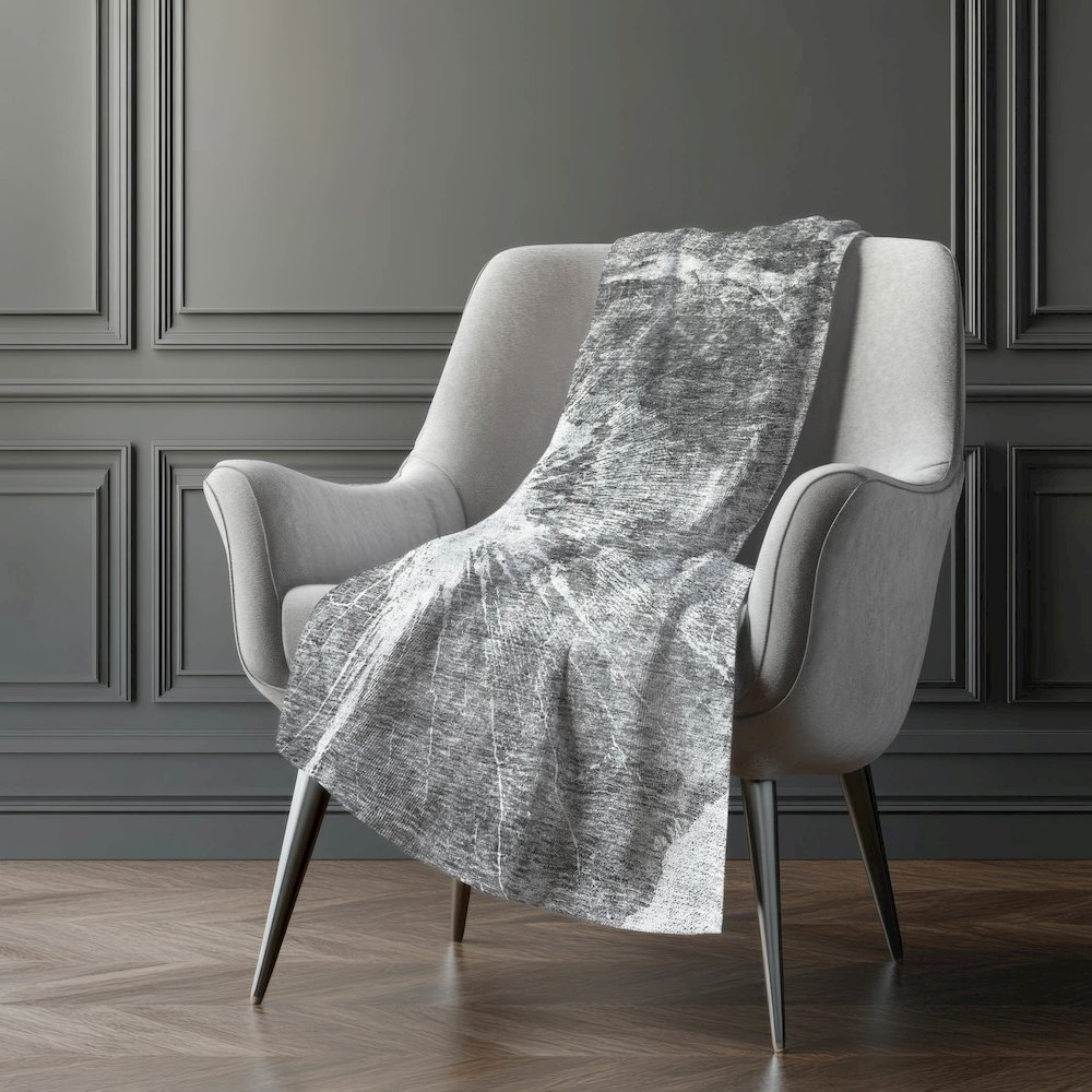 Premium Machine Washable ASB719 Gray 50" x 70" Sherpa Throw Blanket. Picture 5